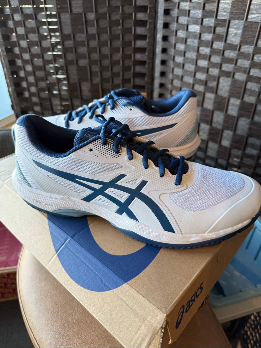 ASICS 💎 Men's Game FF Pickleball Shoes White and Twilight Blue 🏓